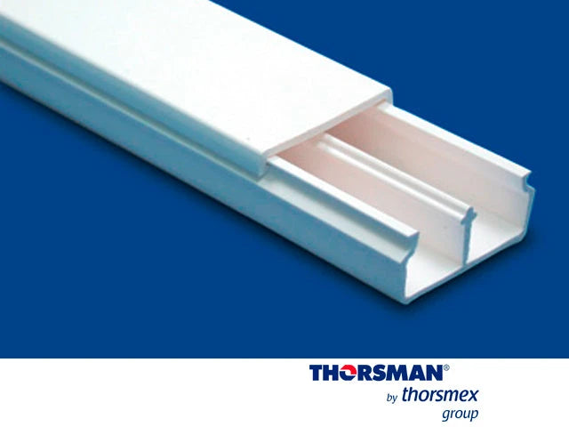 CANALETA THORSMAN TMK1735 CON DIVISION 5301-01250 PAQ. 25 PZA DE 2.5 M, 17MM - 35MM , COLOR BLANCO, RESISTENCIA A LA HUMEDAD Y ATMÓSFERA CORRESIVA, MATERIAL AUTO-EXTINGUIBLE, RESISTENTE A LOS RAYOS UV, ALTA RIGIDEZ DIELÉCTRICA, CERTIFICADO EN CSA, CUM...-Canaletas-THORSMAN-Bsai Seguridad & Controles