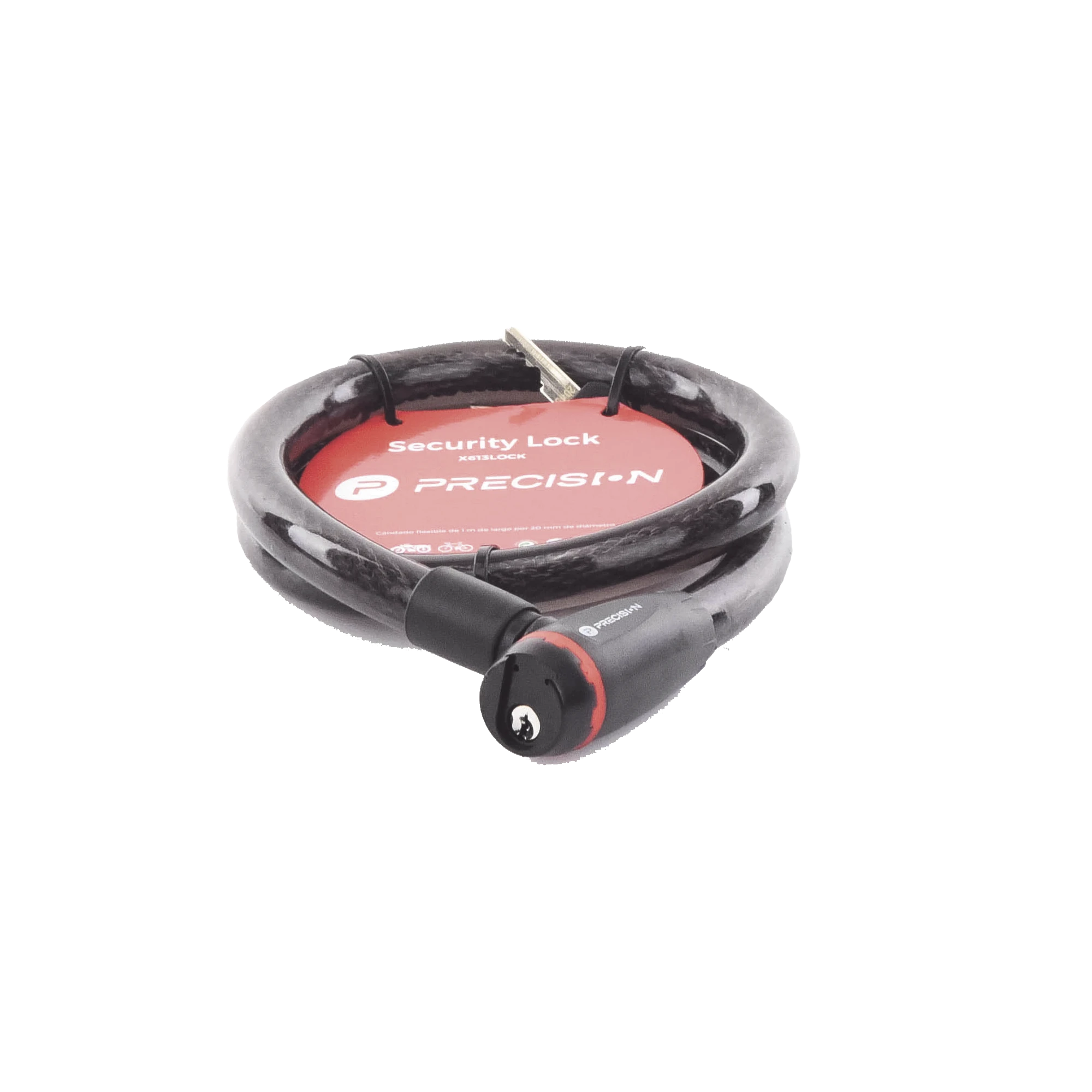 CANDADO PARA BICICLETA, MOTO O SIMILAR. DE 20 X 1000 MM CIERRE POR LLAVE.-Ferreteria-PRECISION-Bsai Seguridad & Controles