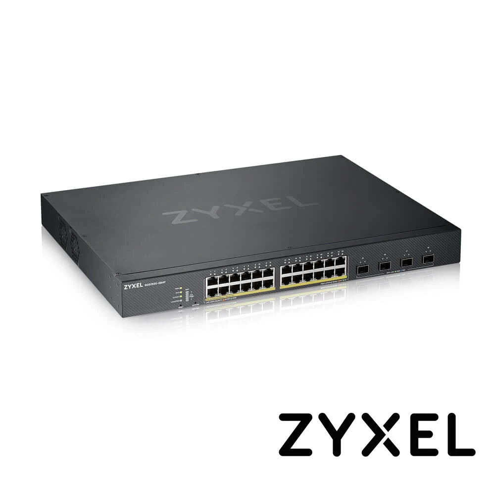 SWITCH ZYXEL CAPA 2 XGS1930-28HP / ADMINISTRABLE / 24 PUERTOS RJ45 / VELOCIDAD DE 10/100/1000 MBPS / POE AF/AT / 4 PUERTOS SFP 10GIGABIT / COMPATIBLE CON NEBULA Y STANDALONE / CAPACIDAD DE 375 WATTS TOTAL.-Switches PoE-ZYXEL-Bsai Seguridad & Controles