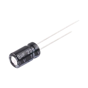 CAPACITOR ELECTROLÍTICO DE ALUMINIO, 220 ΜFD, 16 VCD, 6.3 X 11 MM, 105 °C.-Refacciones-SYSCOM-Bsai Seguridad & Controles