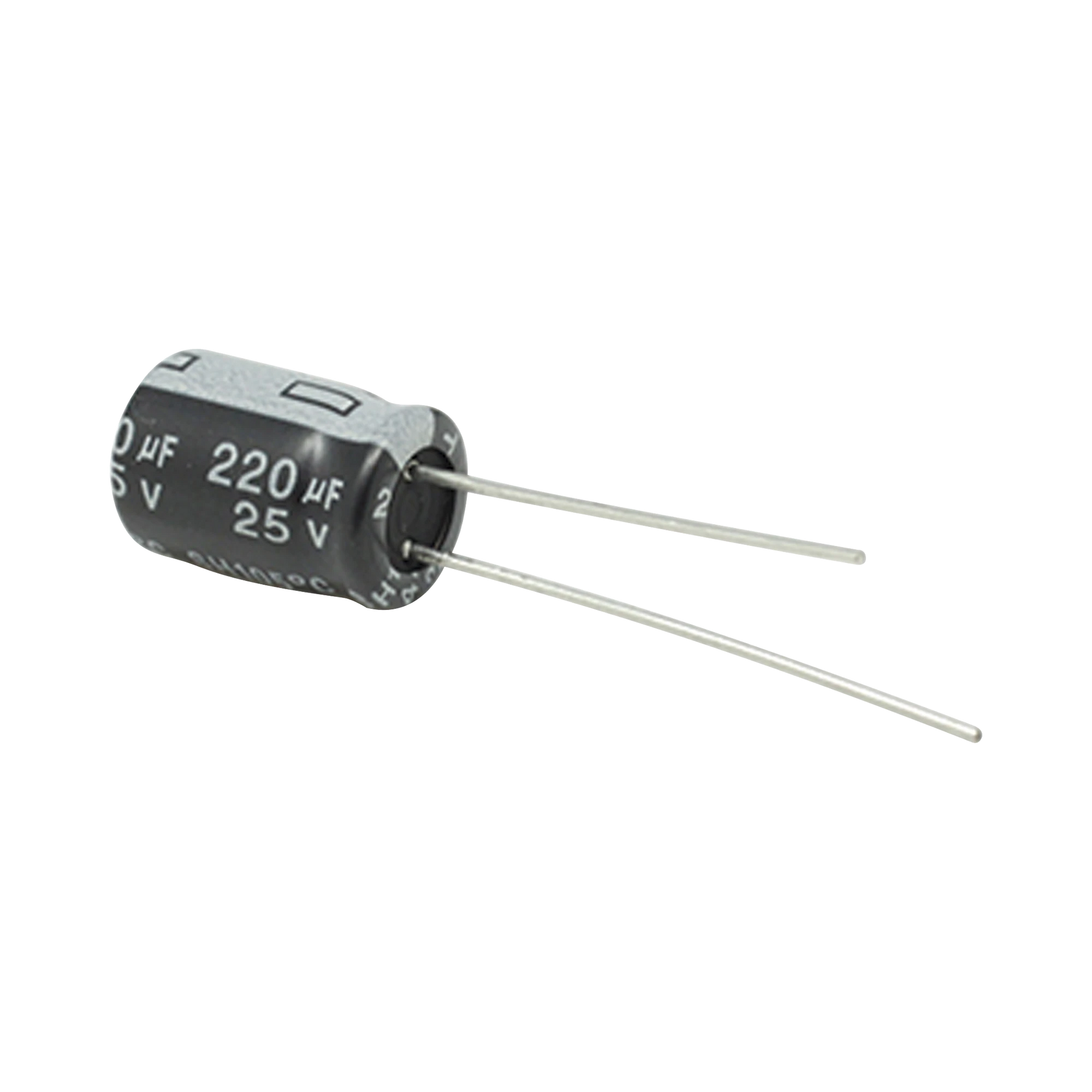 CAPACITOR ELECTROLÍTICO DE ALUMINIO, 220 ΜFD, 25 VCD, 8 X 11 MM, 105 °C.-Refacciones-SYSCOM-Bsai Seguridad & Controles