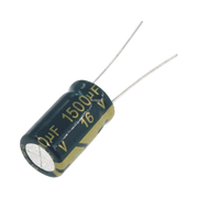 CAPACITOR ELECTROLÍTICO DE ALUMINIO, RADIAL DE 1500 ΜFD, 16 VCC, 105 °C, 10 X 20 MM.-Refacciones-SYSCOM PARTS-Bsai Seguridad & Controles