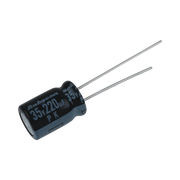 CAPACITOR ELECTROLÍTICO RADIAL DE ALUMINIO DE 220 UFD, A 35 VOLT.-Refacciones-SYSCOM-Bsai Seguridad & Controles