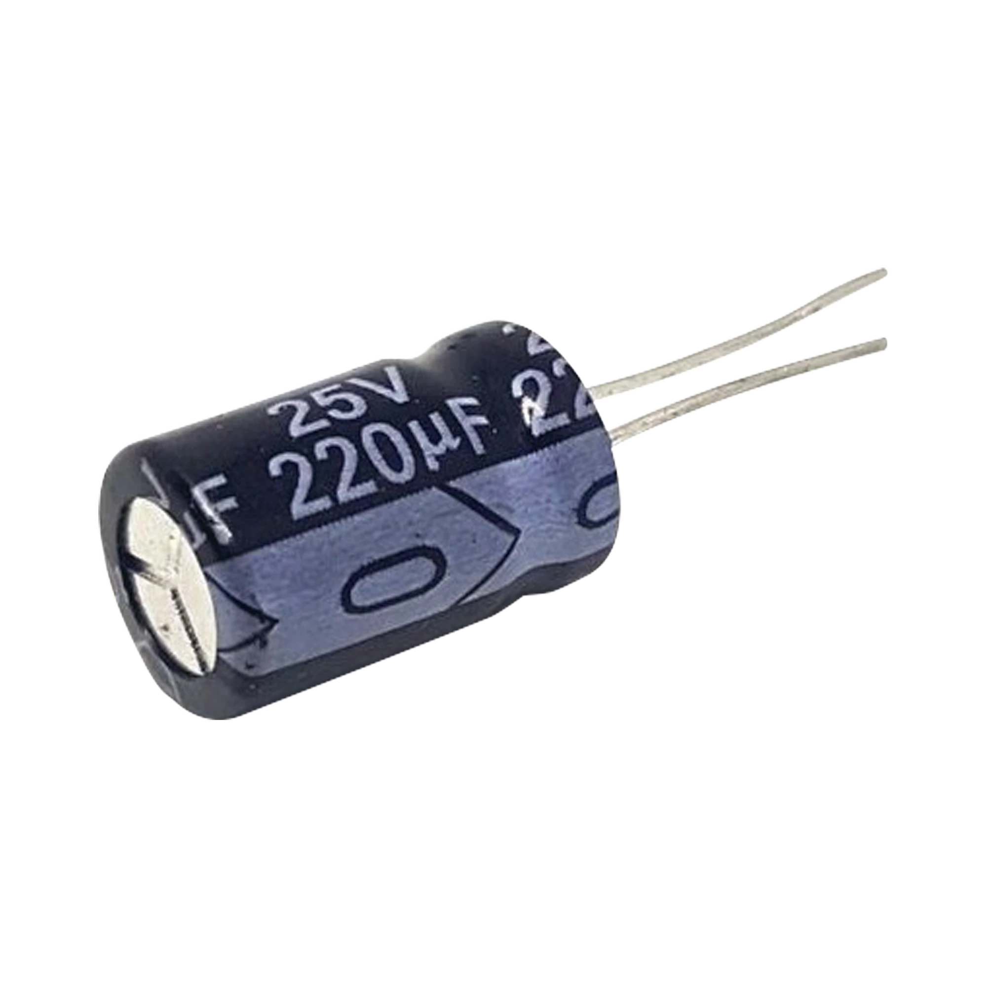 CAPACITOR ELECTROLÍTICO RADIAL DE ALUMINIO DE 220 ΜFD A 25 VCD.-Refacciones-SYSCOM-Bsai Seguridad & Controles