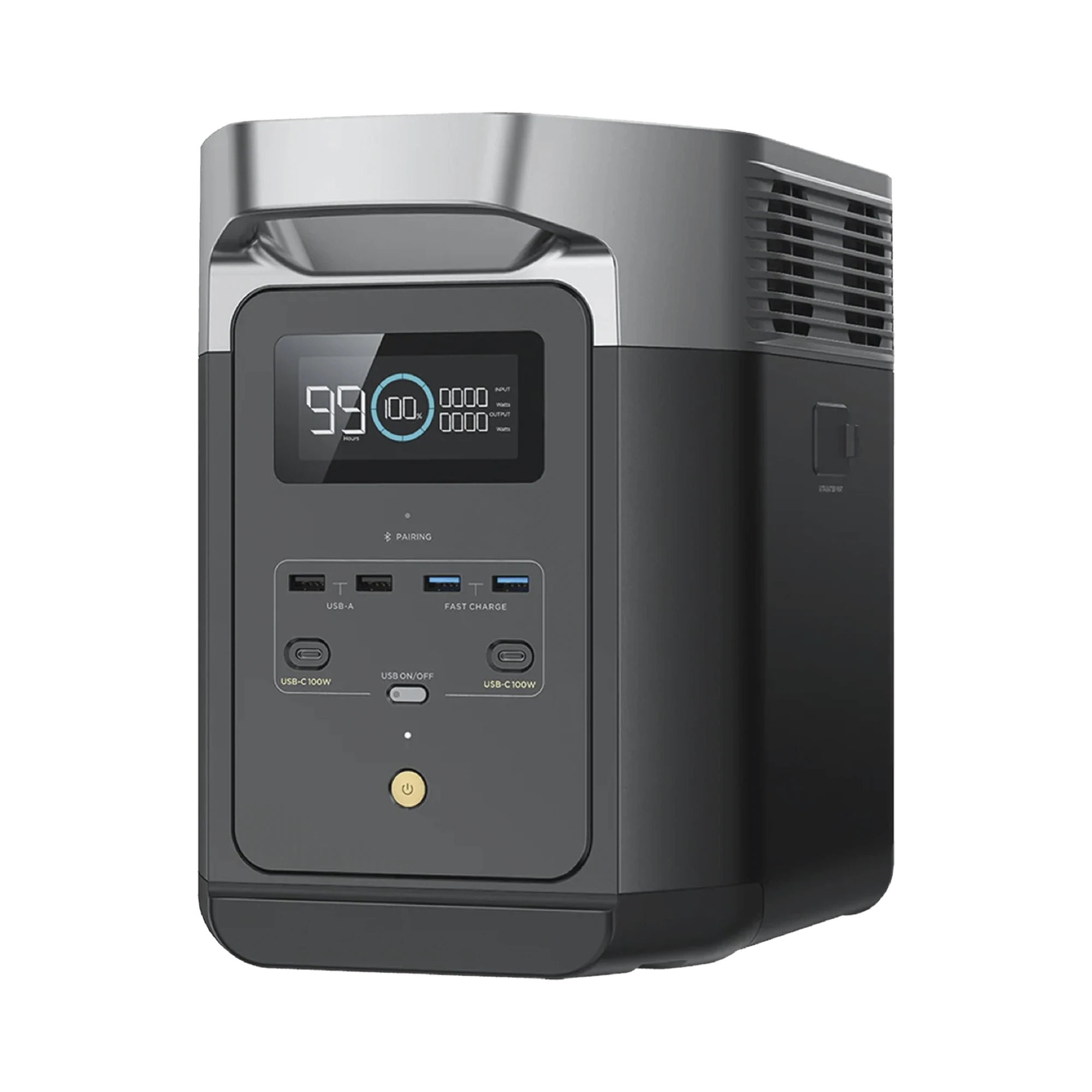 ECOFLOW DELTA 2 | ESTACIÓN DE ENERGÍA PORTÁTIL 1800W / 6 AC 1800 W (MAX. 2200W) / 2 USB-C 100W / CAPACIDAD PARA AUMENTAR RESPALDO / CARGADOR DE COCHE 10A A 12.6V / CONECTIVIDAD WIFI Y BLUETOOTH (APP) / CARGA SOLAR 500W MAX.-Respaldo de Energía-ECOFLOW-Bsai Seguridad & Controles