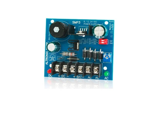 FUENTE DE ALIMENTACIÓN/CARGADOR ALTRONIX SMP3 CONVIERTE LA ENTRADA DE AC DE BAJO VOLTAJE EN 6VCD, 12VCC O 24VCC A 2.5A DE CORRIENTE DE SUMINISTRO CONTINUO. ESTA FUENTE DE USO GENERAL TIENE UNA AMPLIA GAMA DE APLICACIONES PARA CONTROL DE ACCESO, SEGURID...-Energ&iacute;a y Respaldo-ALTRONIX-Bsai Seguridad & Controles