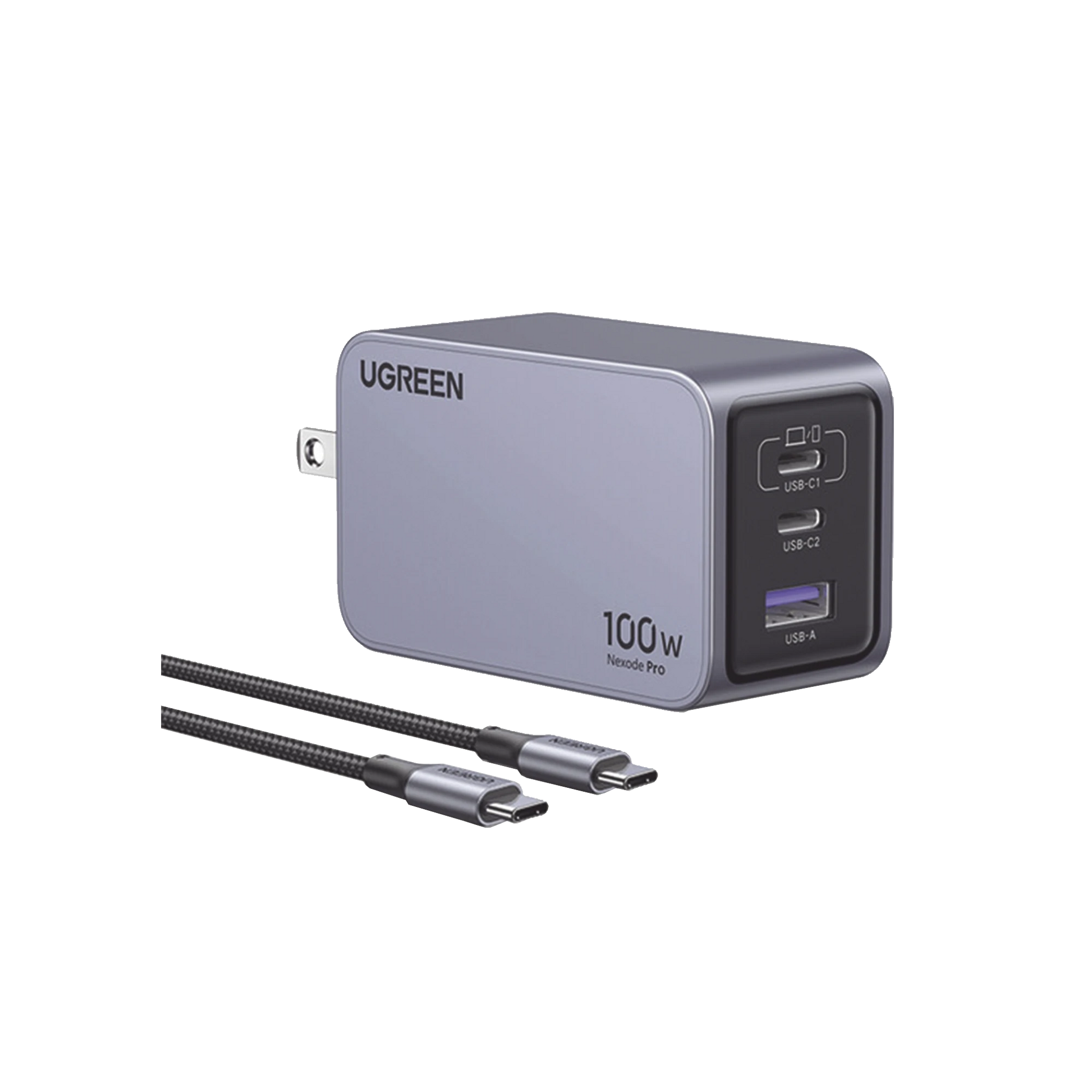 CARGADOR DE 100W SERIE NEXODE PRO | 3 PUERTOS DE CARGA RÁPIDA | 2 USB-C | 1 USB-A | TECNOLOGÍA GANINFINITY | PD3.1 DE 100W / QC4.0 | TECNOLOGÍA DE PROTECCIÓN TÉRMICA | OPTIMIZA LA CARGA | CAJA DE ALUMINIO | INCLUYE CABLE-Accesorios Generales-UGREEN-Bsai Seguridad & Controles