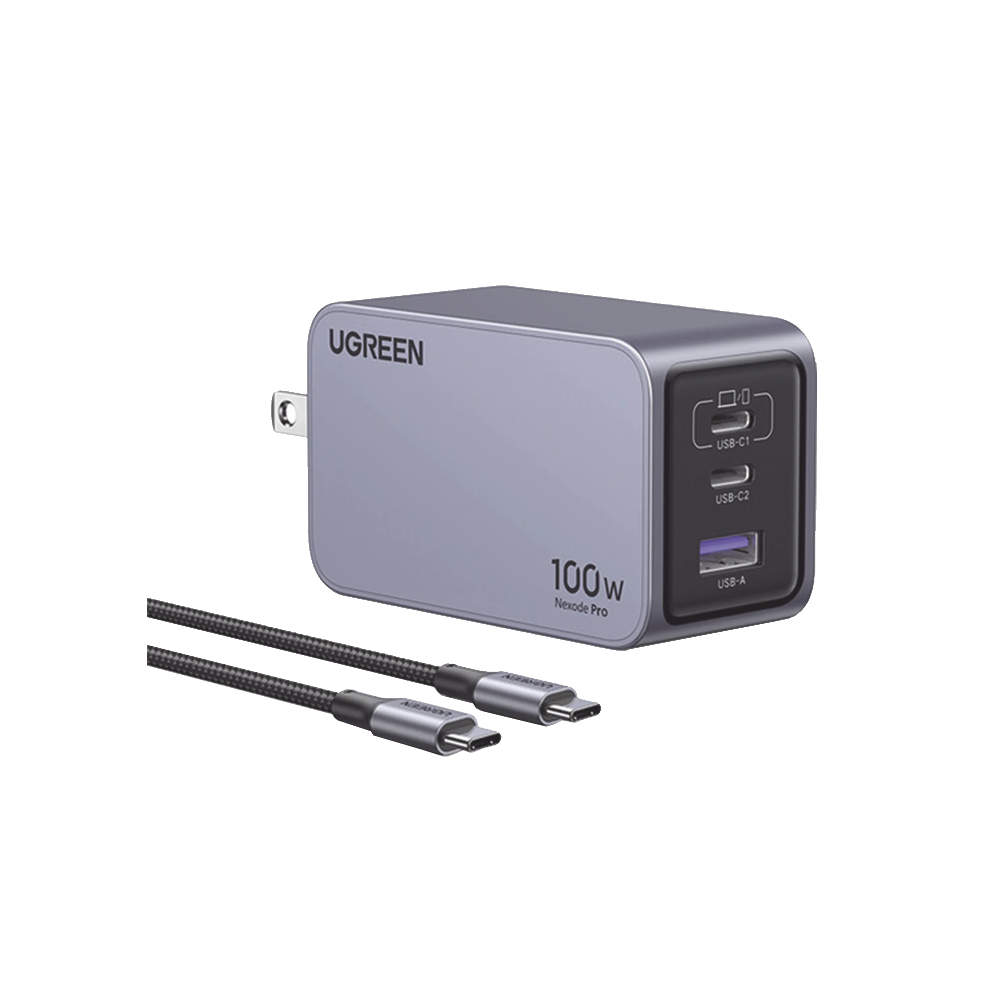 CARGADOR DE 100W SERIE NEXODE PRO | 3 PUERTOS DE CARGA RÁPIDA | 2 USB-C | 1 USB-A | TECNOLOGÍA GANINFINITY | PD3.1 DE 100W / QC4.0 | TECNOLOGÍA DE PROTECCIÓN TÉRMICA | OPTIMIZA LA CARGA | CAJA DE ALUMINIO | INCLUYE CABLE-Accesorios Generales-UGREEN-Bsai Seguridad & Controles