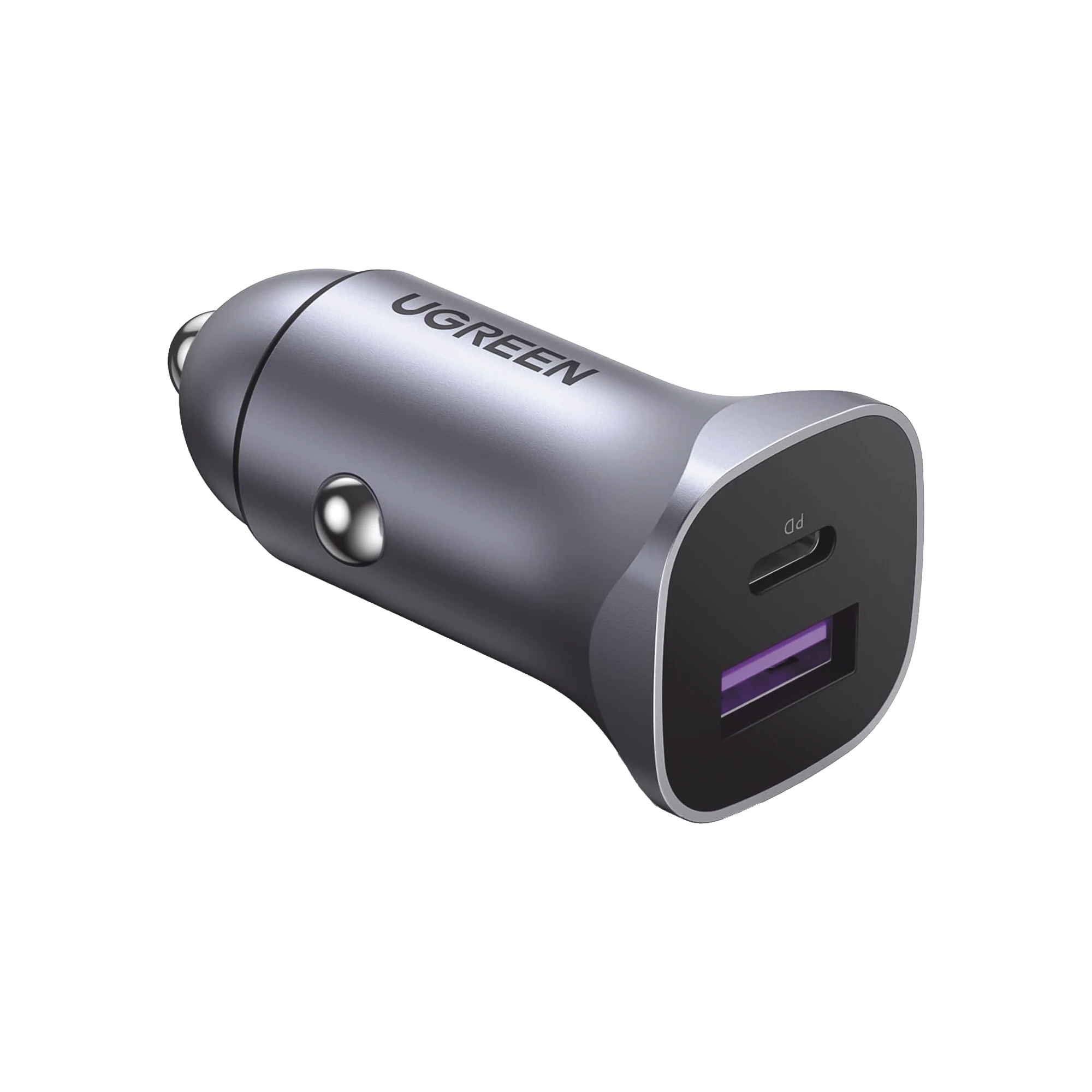 CARGADOR DE AUTO 30W | 2 PUERTOS USB-A Y USB-C | CARGA RÁPIDA | COMPATIBLE CON VEHÍCULOS DE 12 Y 24 VCD | PD3.0, QC4.0, SCP, PPS | INDICADOR LED | DISEÑO COMPACTO | CHIP INTELIGENTE | CAJA DE ALUMINIO.-Conectividad y Cables-UGREEN-Bsai Seguridad & Controles