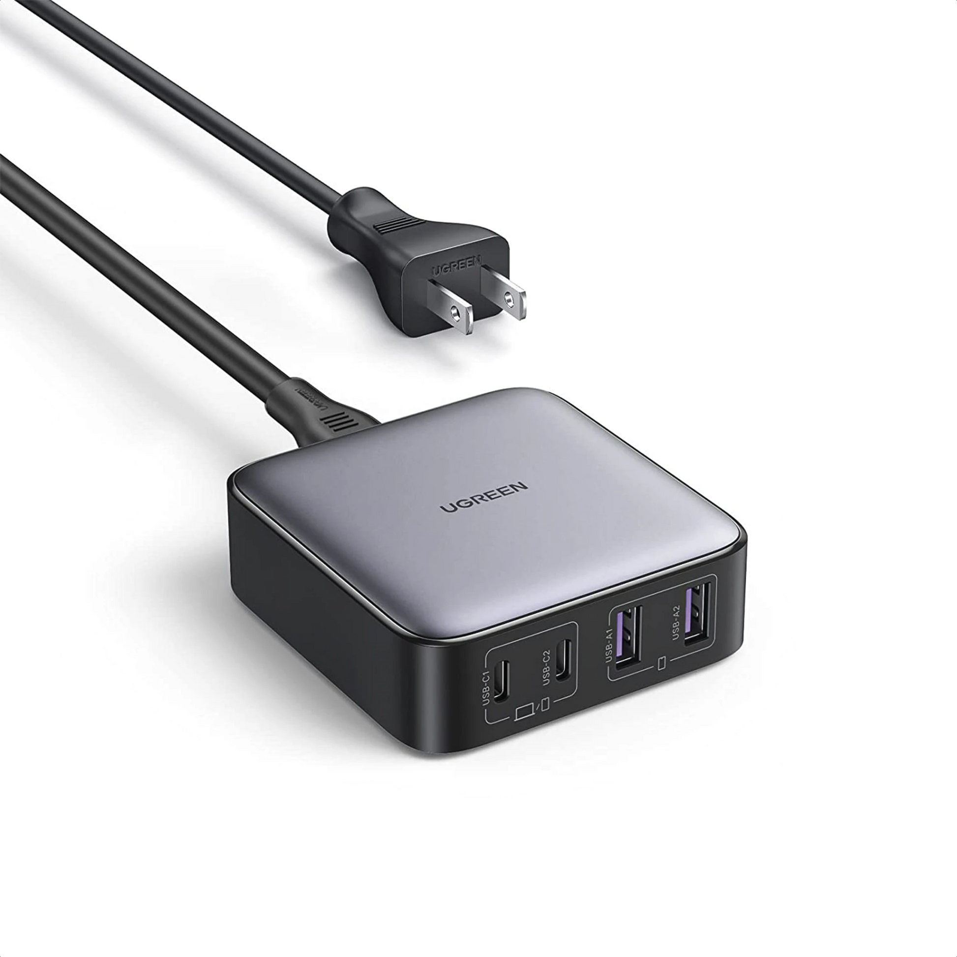 CARGADOR DE ESCRITORIO DE 65W | 4 PUERTOS DE CARGA RÁPIDA | 2 USB-C | 2 USB-A | TECNOLOGÍA GAN II +SIC | POWER DELIVERY 3.0 | QUICK CHARGE 4.0 | CHIP CONFIABLE Y CARGA INTELIGENTE | OPTIMIZA LA EXPERIENCIA DE CARGA.-Accesorios Generales-UGREEN-Bsai Seguridad & Controles