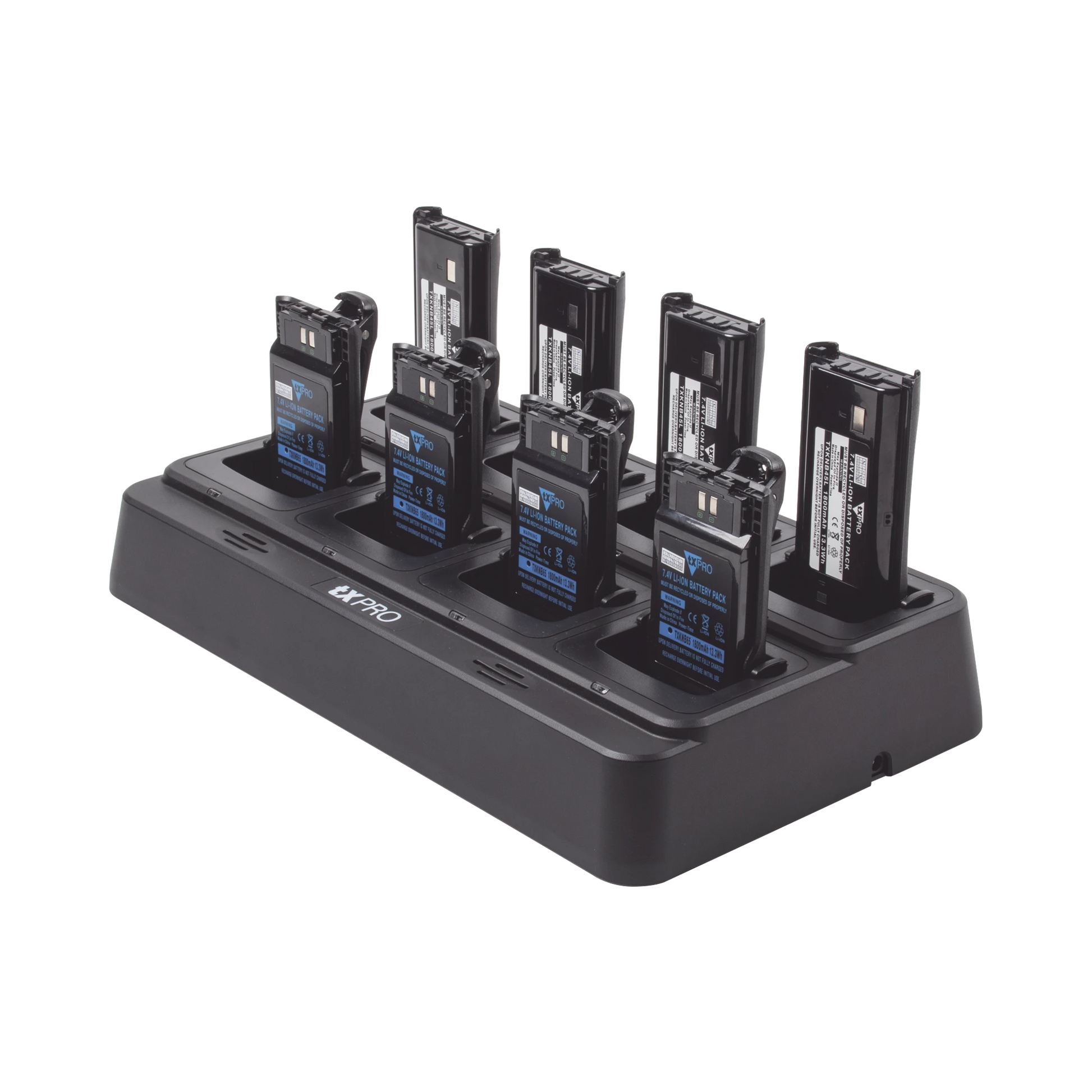 CARGADOR DE ESCRITORIO RÁPIDO DOBLE QUÍMICA DE 8 CAVIDADES , ALTERNATIVA PARA LOS CARGADORES KSC-31, KSC35, KSC-43K.-Accesorios para KENWOOD-TXPRO-Bsai Seguridad & Controles