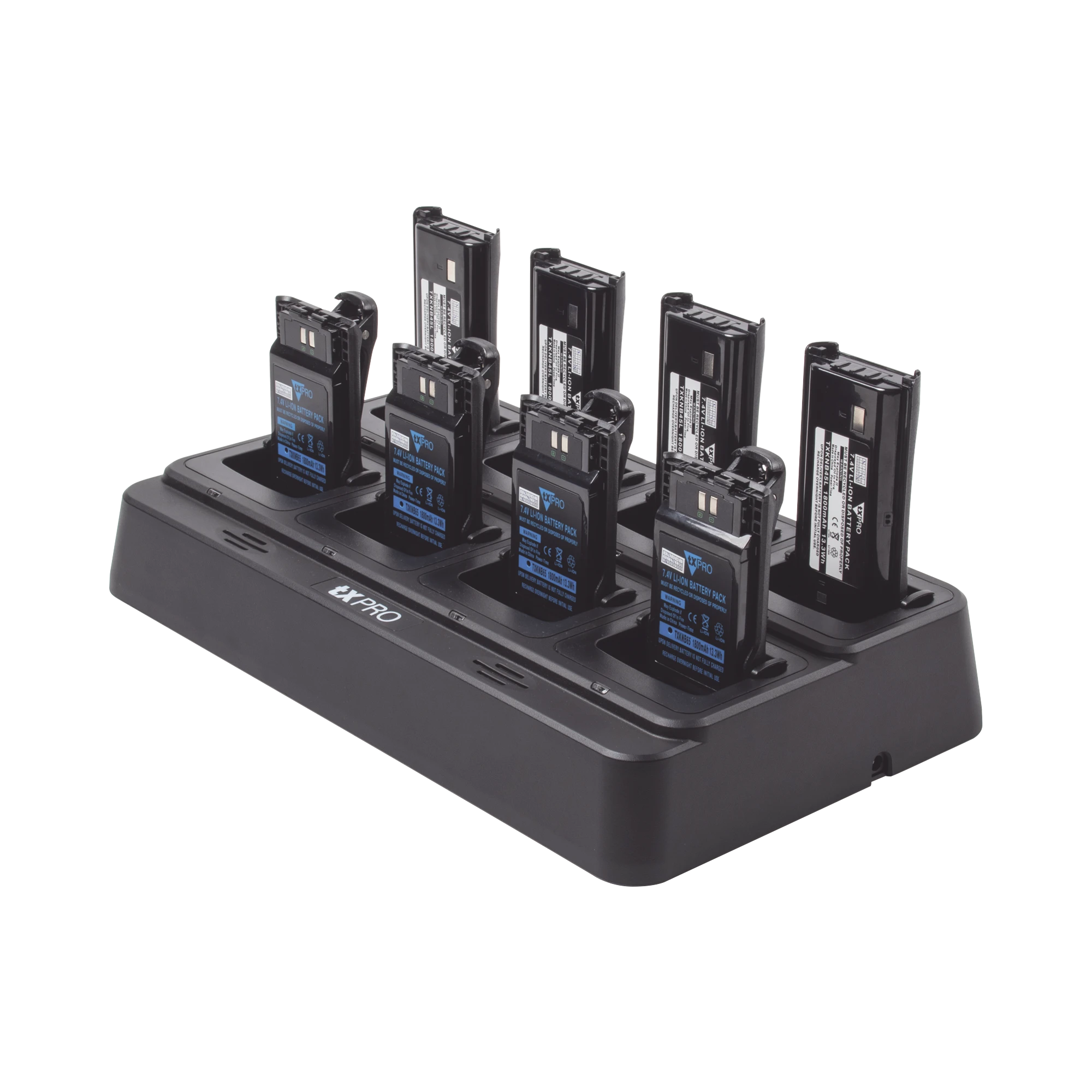 CARGADOR DE ESCRITORIO RÁPIDO DOBLE QUÍMICA DE 8 CAVIDADES , ALTERNATIVA PARA LOS CARGADORES KSC-31, KSC35, KSC-43K.-Accesorios para KENWOOD-TXPRO-Bsai Seguridad & Controles