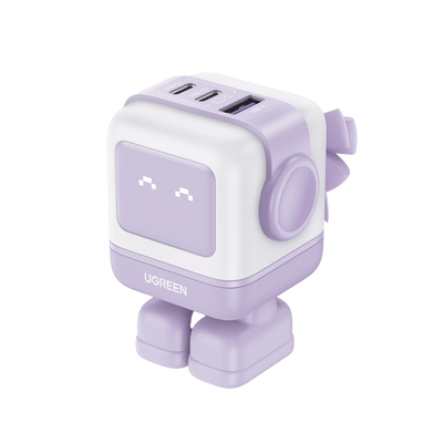 CARGADOR ROBOTGAN DE 65W SERIE NEXODE | 3 PUERTOS DE CARGA RÁPIDA | 2 USB-C | 1 USB-A | PD 3.0 | QC 4.0 | CARGA INTELIGENTE | TECNOLOGÍA GAN II | ZAPATO MAGNÉTICO EXTRAÍBLE | CARCASA IGNIFUGA | PANTALLA LED.