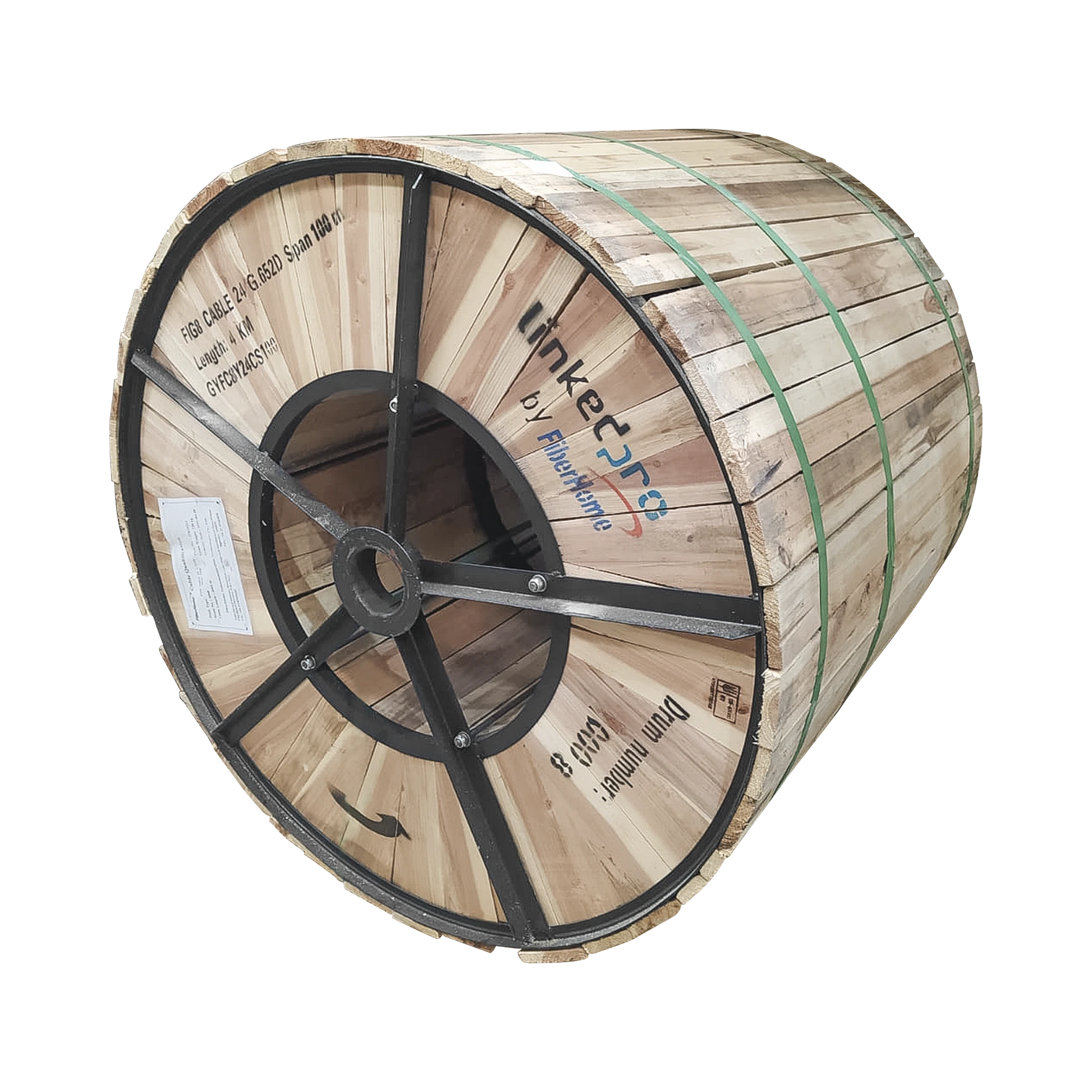 CARRETE DE 4 KM DE FIBRA ÓPTICA AÉREA FIGURA 8 G.652D, MONOMODO DE 24 HILOS, EXTERIOR, SPAN 100, LOOSE TUBE-Jumpers y Pigtails-LINKEDPRO BY FIBERHOME-Bsai Seguridad & Controles