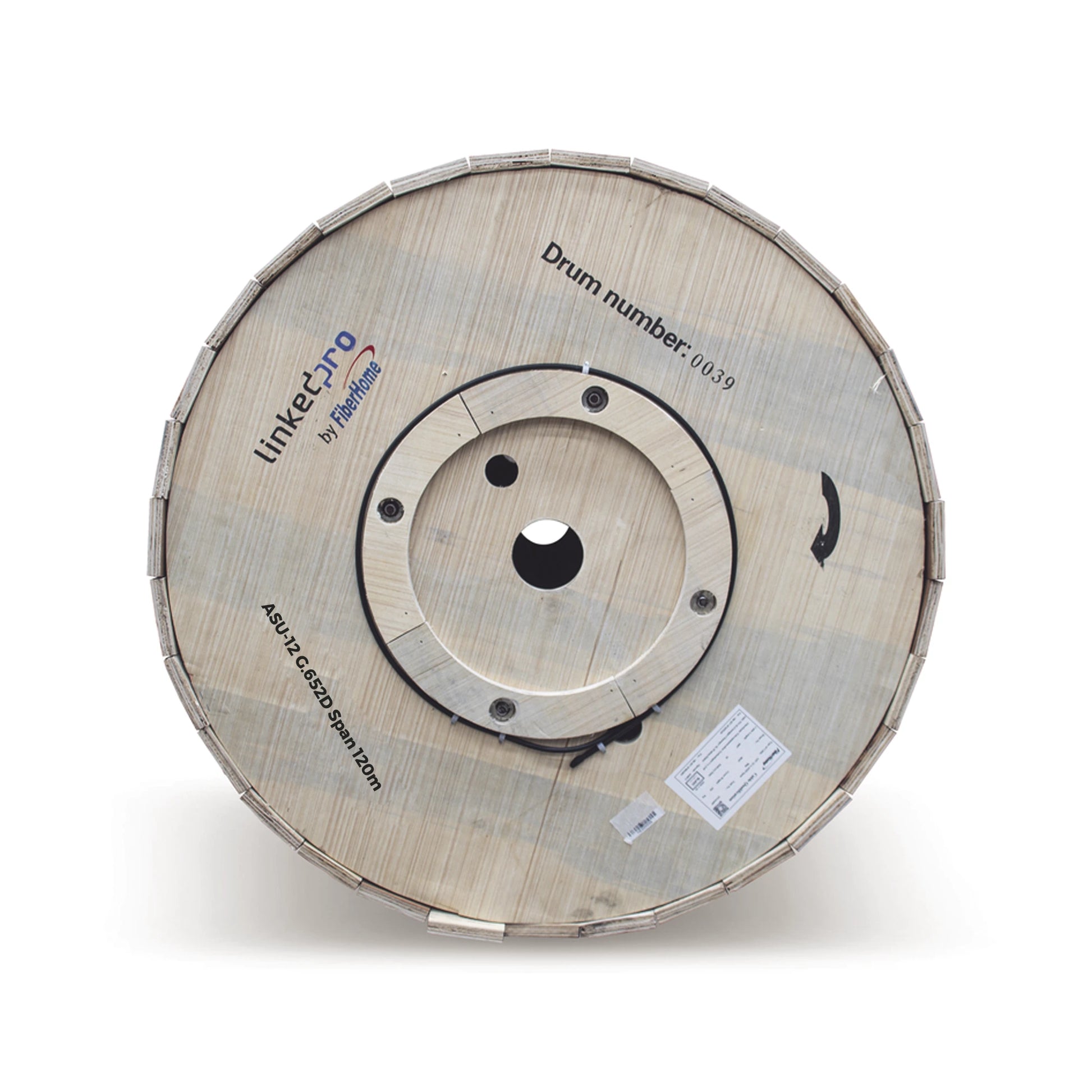 CARRETE DE 4 KM DE FIBRA ÓPTICA AÉREA MINI ADSS (ASU) G.652D, MONOMODO DE 12 HILOS, EXTERIOR, SPAN 120, LOOSE TUBE-Redes FTTH/PON-LINKEDPRO BY FIBERHOME-Bsai Seguridad & Controles