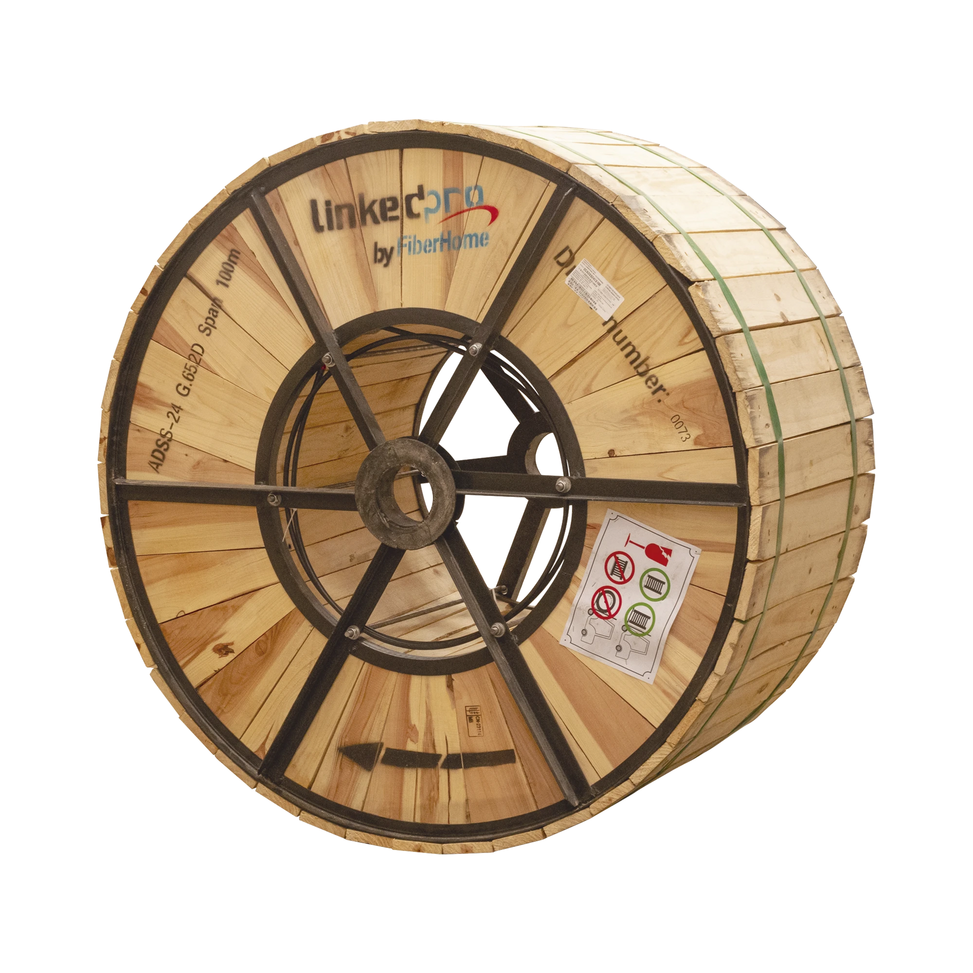 CARRETE DE 4 KM DE FIBRA ÓPTICA AÉREA (ADSS) G.652D ARMADA ANTI ROEDOR, DIELÉCTRICA, MONOMODO 24 HILOS, SPAN 200-Jumpers y Pigtails-LINKEDPRO BY FIBERHOME-Bsai Seguridad & Controles