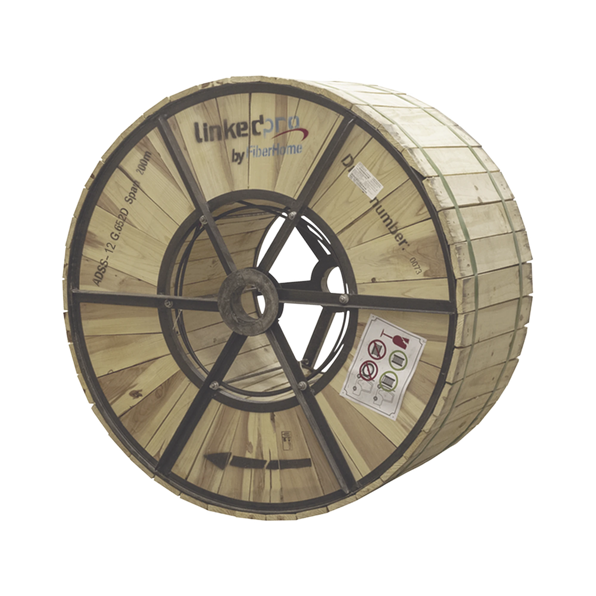 CARRETE DE 4 KM DE FIBRA ÓPTICA AÉREA (ADSS) G.652D, MONOMODO DE 12 HILOS, EXTERIOR, SPAN 200, LOOSE TUBE-Redes FTTH/PON-LINKEDPRO BY FIBERHOME-Bsai Seguridad & Controles