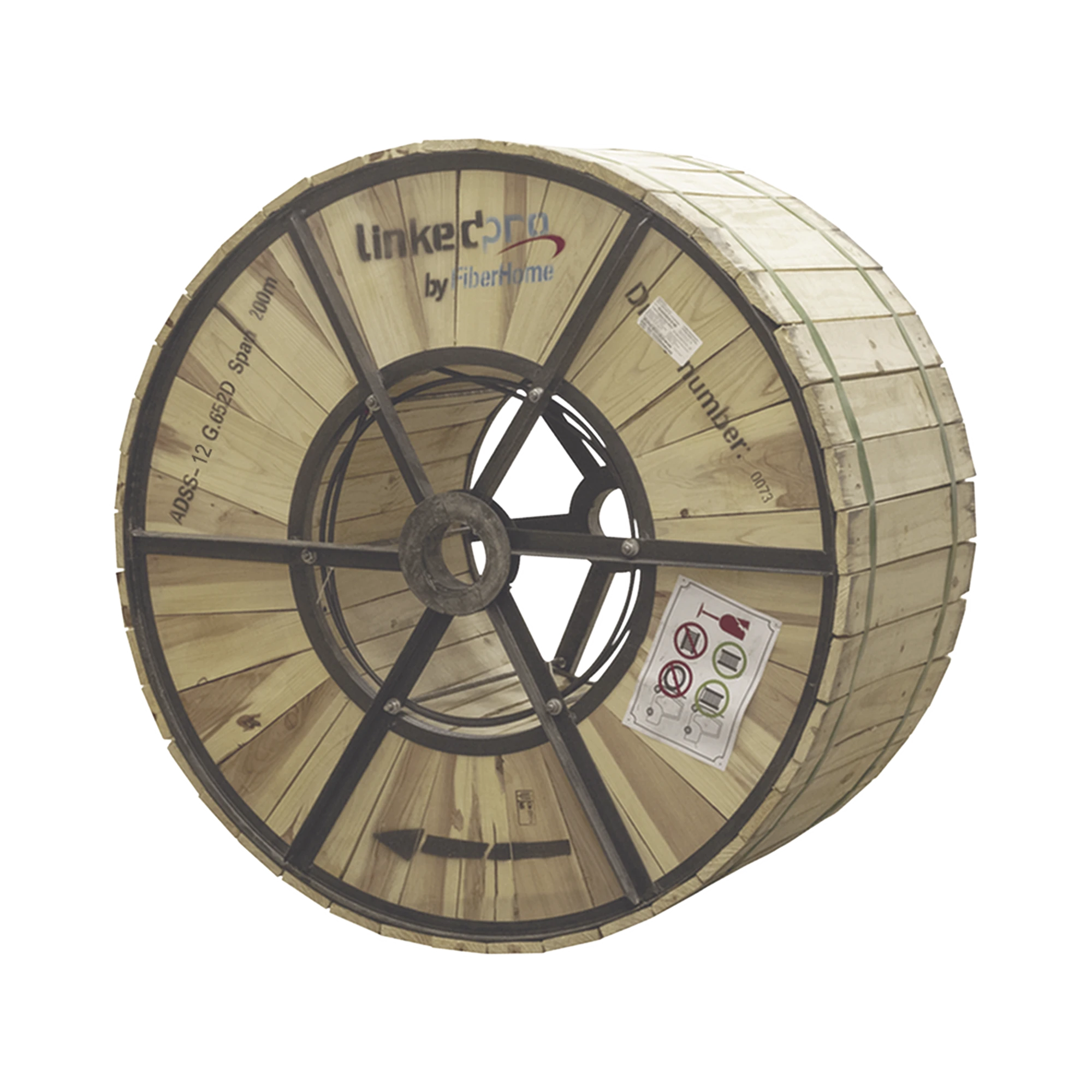 CARRETE DE 4 KM DE FIBRA ÓPTICA AÉREA (ADSS) G.652D, MONOMODO DE 12 HILOS, EXTERIOR, SPAN 200, LOOSE TUBE-Redes FTTH/PON-LINKEDPRO BY FIBERHOME-Bsai Seguridad & Controles