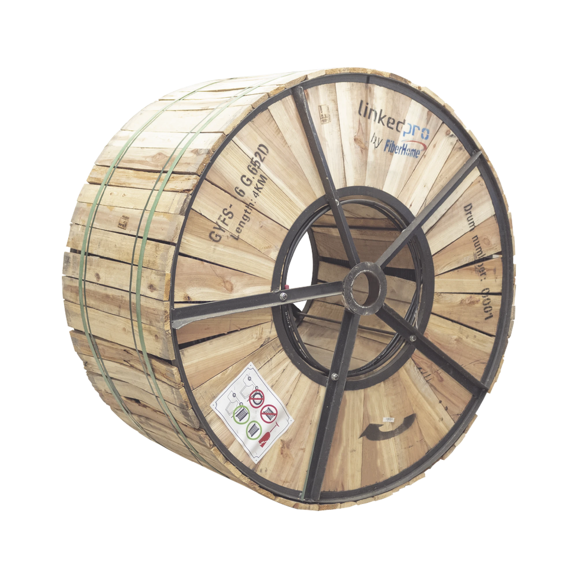 CARRETE DE 4 KM DE FIBRA ÓPTICA PARA EXTERIOR G.652D, ARMADA, MONOMODO DE 6 HILOS, LOOSE TUBE, COLOR NEGRO-Cable de Fibra Optica-LINKEDPRO BY FIBERHOME-Bsai Seguridad & Controles