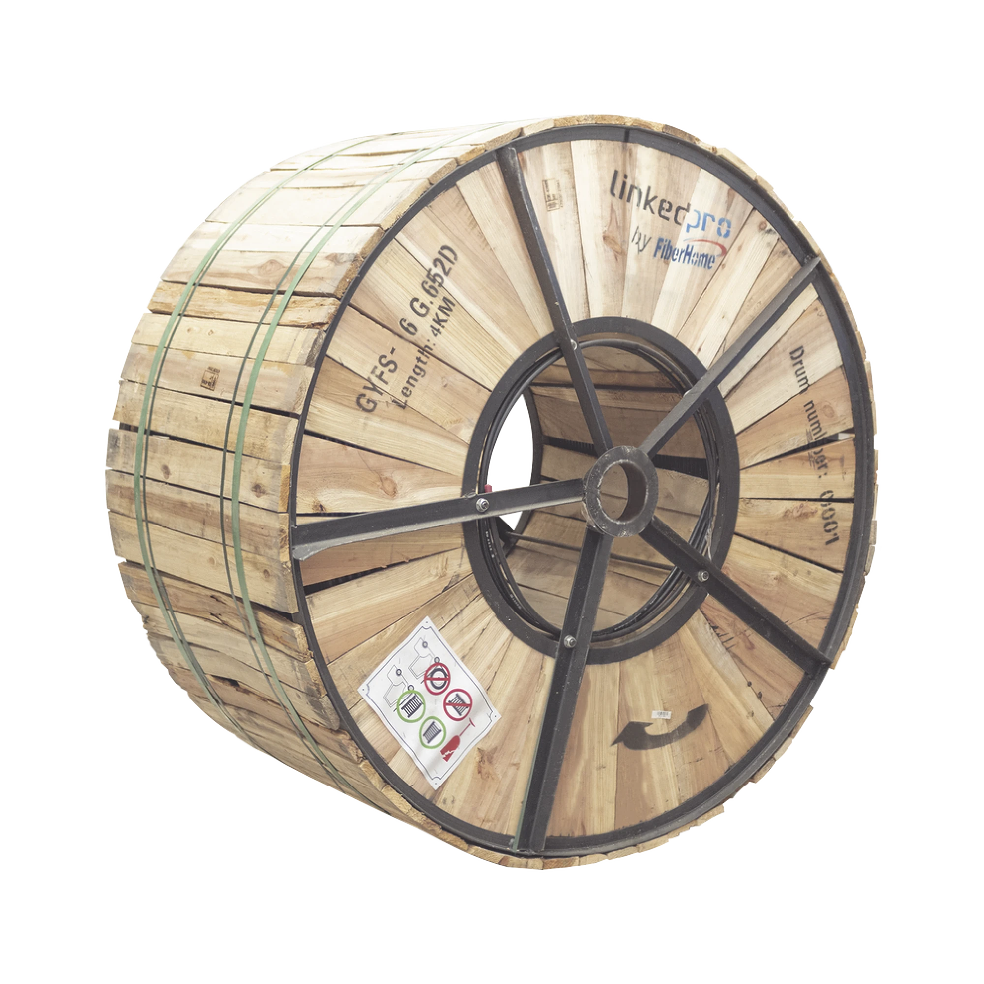 CARRETE DE 4 KM DE FIBRA ÓPTICA PARA EXTERIOR G.652D, ARMADA, MONOMODO DE 6 HILOS, LOOSE TUBE, COLOR NEGRO-Cable de Fibra Optica-LINKEDPRO BY FIBERHOME-Bsai Seguridad & Controles