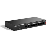 DAHUA SF1010LP - SWITCH POE DE 10 PUERTOS FAST ETHERNET/ 8 PUERTOS POE 10/100 / 65 WATTS TOTALES / 2 PUERTOS UPLINK RJ-45/ POE WATCHDOG/ HASTA 250 METROS/ SWITCHING 12 GBPS/ PROTECCIÓN CONTRA DESCARGAS-Switches POE-DAHUA-DHT3720049-Bsai Seguridad & Controles