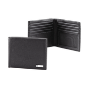 CARTERA BARCELONA NEGRA DE PIEL RUGOSA DE DOBLE PLIEGUE Y DIVISOR DE BILLETES. POCKET WALLET.-Material-VICTORINOX-Bsai Seguridad & Controles