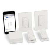 (CASETA WIRELESS) KIT HUB CONTROLADOR, 2 ATENUADORES, 2 CONTROLES REMOTOS, 2 BASE MESA Y 2 TAPAS.-Automatización - Casa Inteligente-LUTRON CASETA WIRELESS-Bsai Seguridad & Controles