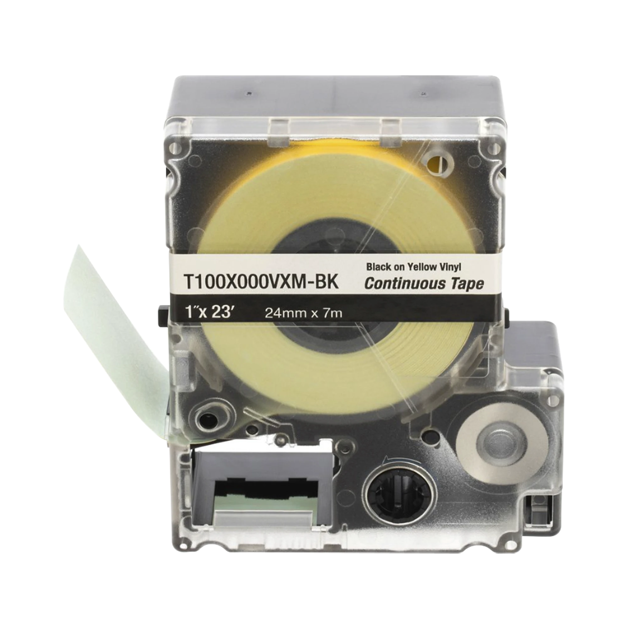 CASETE DE ETIQUETAS DE VINILO DE CINTA CONTINUA, COLOR NEGRO SOBRE AMARILLO, USO INTERIOR/EXTERIOR, 24 MM (1 IN) DE ANCHO X 7 M (23 FT) DE LARGO-Cableado de Cobre-PANDUIT-Bsai Seguridad & Controles