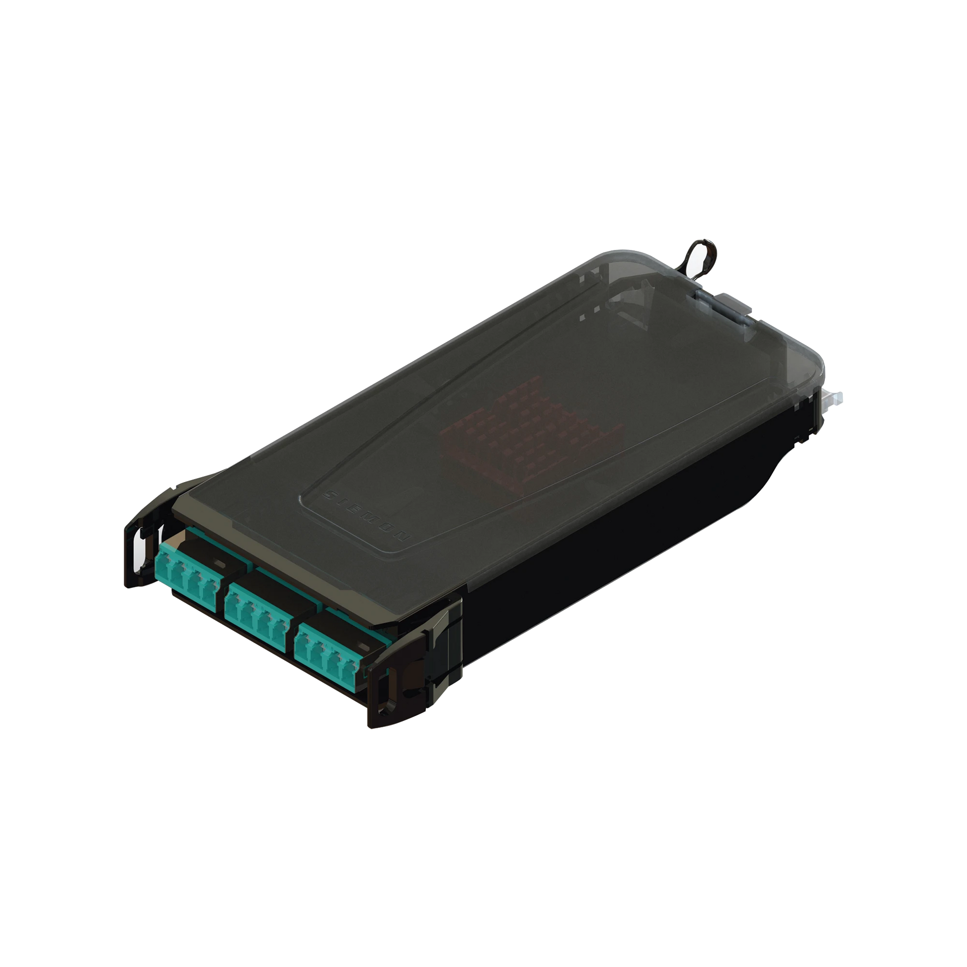 CASSETTE DE EMPALME LIGHTVERSE, ACEPTA 12 FIBRAS CON CONECTORES LC “SHUTTERED” PARA FIBRA MULTIMODO AQUA OM3, INCLUYE TAPAS CUBRE POLVO ABATIBLES INTEGRADAS POR CADA CONECTOR.-Fibra Óptica-SIEMON-Bsai Seguridad & Controles