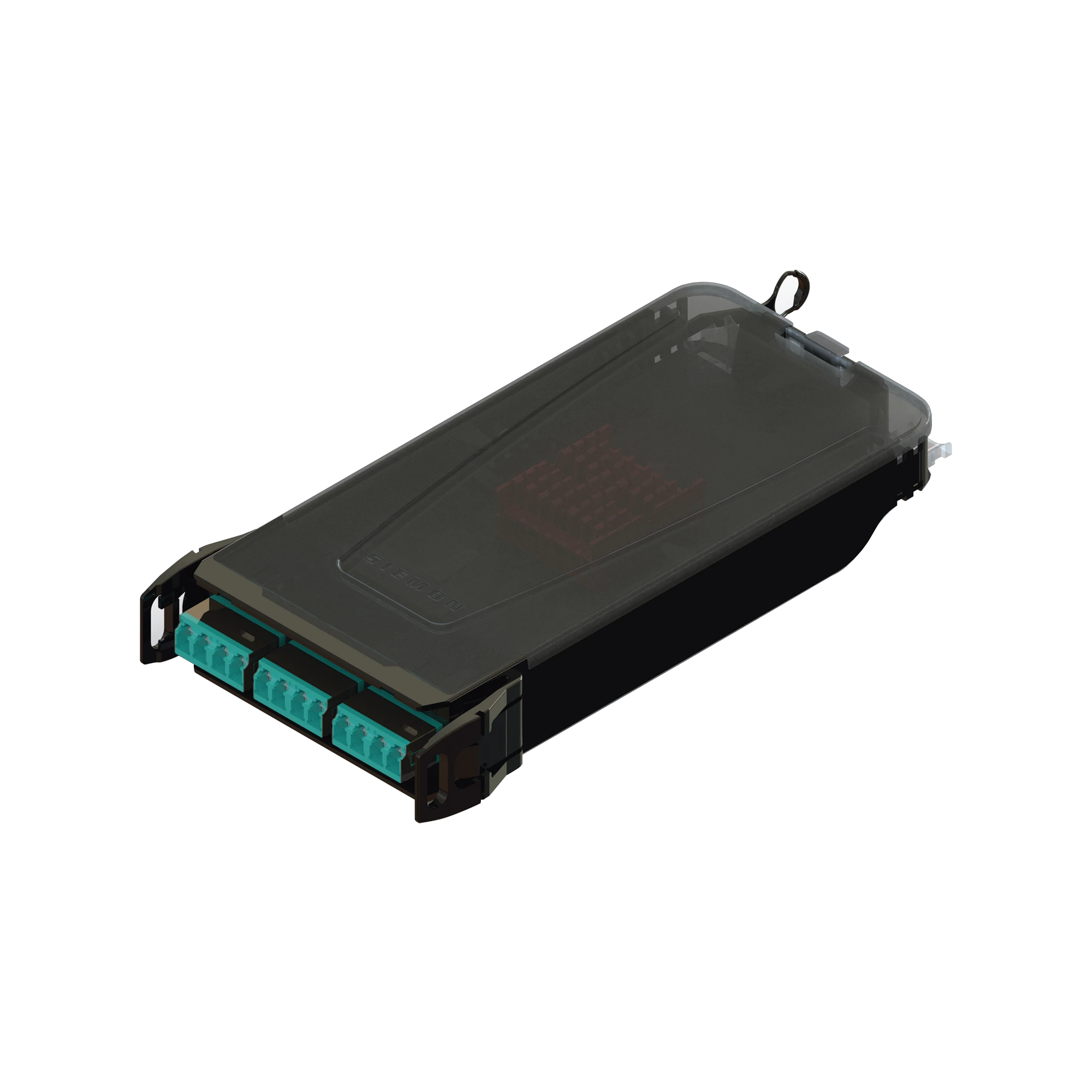 CASSETTE DE EMPALME LIGHTVERSE, ACEPTA 12 FIBRAS CON CONECTORES LC “SHUTTERED” PARA FIBRA MULTIMODO AQUA OM3, INCLUYE TAPAS CUBRE POLVO ABATIBLES INTEGRADAS POR CADA CONECTOR.-Fibra Óptica-SIEMON-Bsai Seguridad & Controles