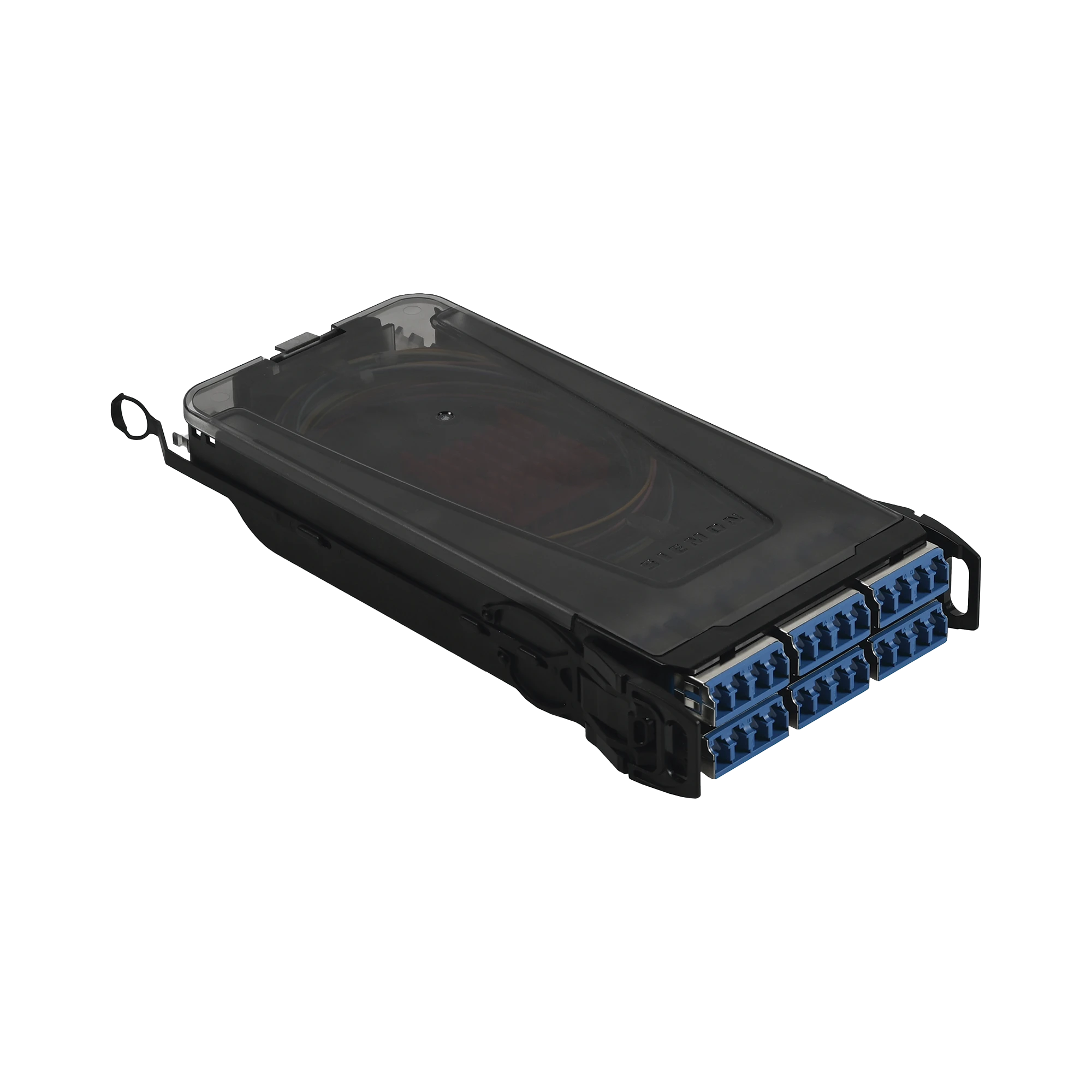 CASSETTE DE EMPALME LIGHTVERSE, ACEPTA 24 FIBRAS CON CONECTORES LC “SHUTTERED” PARA FIBRA MONOMODO, AZUL INCLUYE TAPAS CUBRE POLVO ABATIBLES INTEGRADAS POR CADA CONECTOR.-Fibra Óptica-SIEMON-Bsai Seguridad & Controles