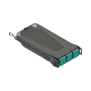 CASSETTE DE EMPALME LIGHTVERSE, ACEPTA 24 FIBRAS CON CONECTORES LC “SHUTTERED” PARA FIBRA MULTIMODO AQUA OM3, INCLUYE TAPAS CUBRE POLVO ABATIBLES INTEGRADAS POR CADA CONECTOR.-Fibra Óptica-SIEMON-Bsai Seguridad & Controles