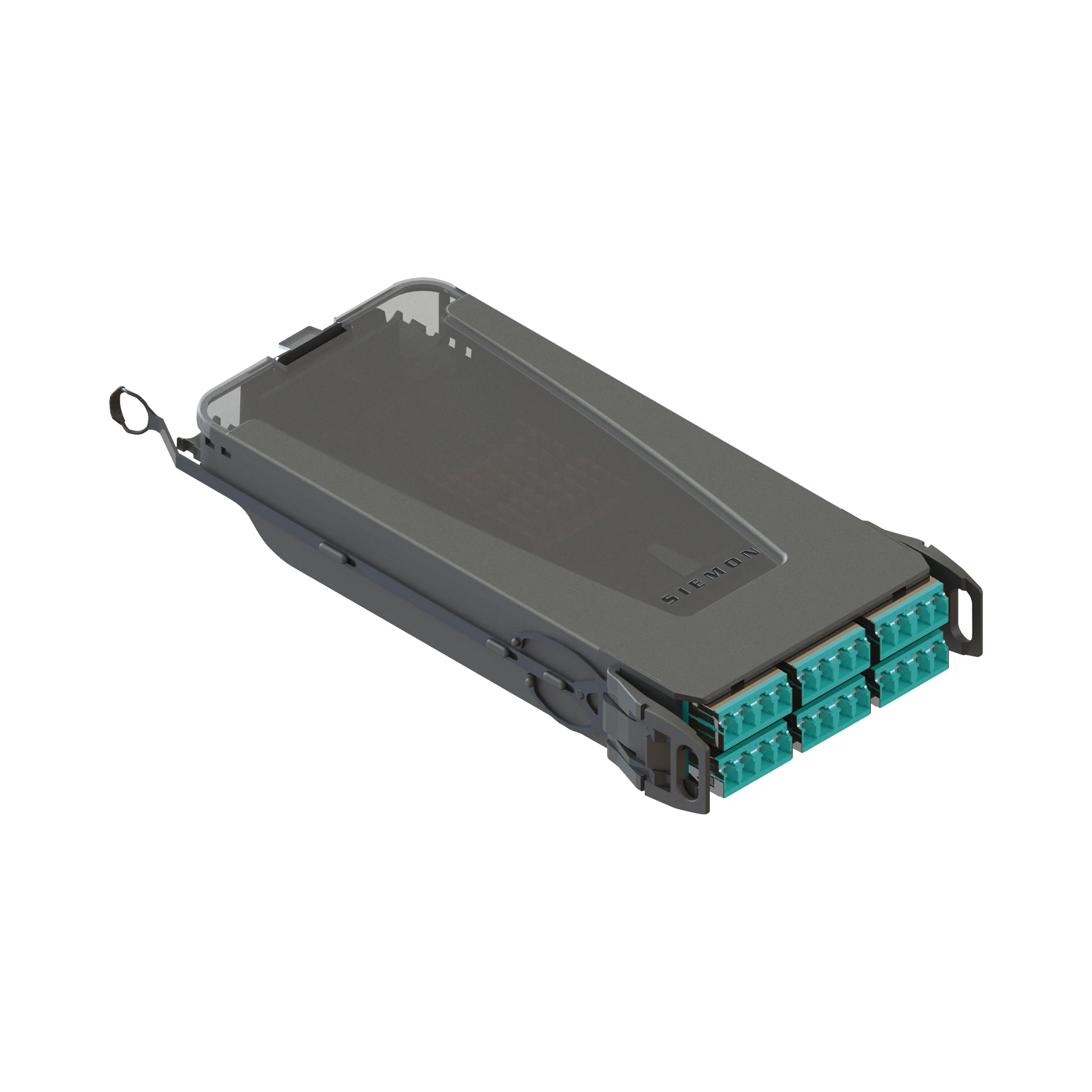 CASSETTE DE EMPALME LIGHTVERSE, ACEPTA 24 FIBRAS CON CONECTORES LC “SHUTTERED” PARA FIBRA MULTIMODO AQUA OM3, INCLUYE TAPAS CUBRE POLVO ABATIBLES INTEGRADAS POR CADA CONECTOR.-Fibra Óptica-SIEMON-Bsai Seguridad & Controles