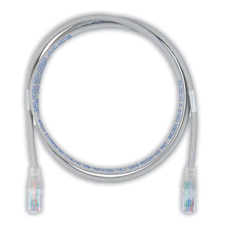 PATCH CORD DIAMETRO REDUCIDO UTP CAT6+ BELDEN C6D1108010 / INTERIOR / GRIS / 4 PARES / 28 AWG / FORRO PVC / CMR / 10 PIES 3 METROS-Patchcords UTP-BELDEN-Bsai Seguridad & Controles