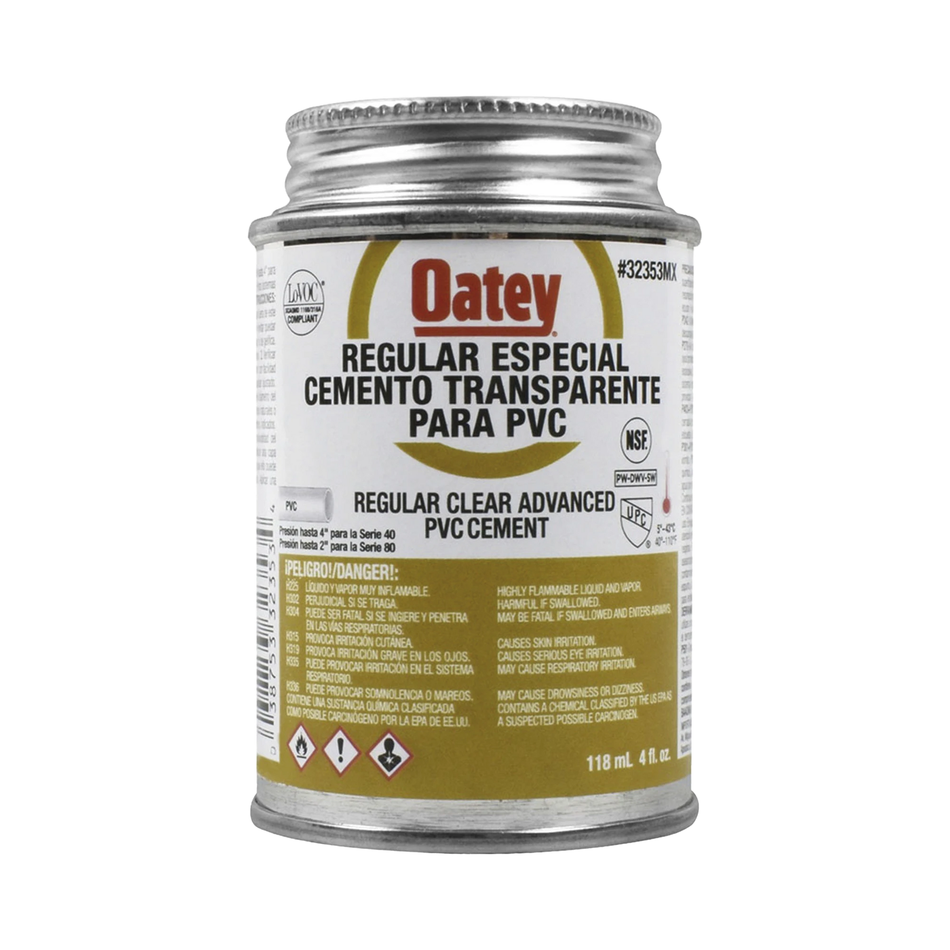 CEMENTO CLARO DE 118 ML PARA TUBO CONDUIT PVC PESADO.-Área Eléctrica-AMANCO-WAVIN-Bsai Seguridad & Controles