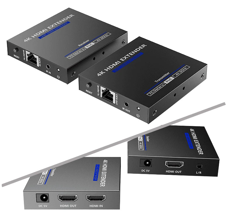 SAXXON LKV565P- KIT EXTENSOR HDMI DE 2 PUERTOS/ HASTA 70 METROS CON CABLE CAT6/ 6A/ 7/ RESOLUCION 4K @ 60HZ/ TRANSMISOR IR/ PLUG AND PLAY/ SOPORTA HDR/ CERO LATENCIA #ESM2024-Extensores 4k / HD-SAXXON-Bsai Seguridad & Controles