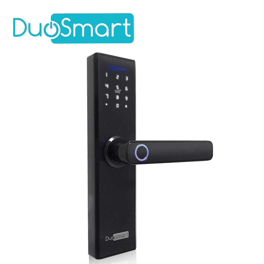 CERRADURA BIOMETRICA WIFI 2.4 GHZ DUOSMART F20 ACEPTA TARJETAS MF HUELLA DIGITAL CONTRASEÑA Y LLAVE CON PUERTO DE ALIMENTACION EMERGENTE MICROUSB COMPATIBLE CON APLICACION DUOSMART-Automatizacion - Casa Inteligente-DUOSMART-Bsai Seguridad & Controles