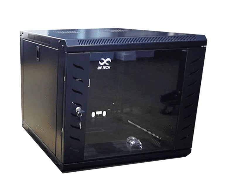 SBETECH GNLPAR9URSC - GABINETE DE PARED 9UR/ 60.0 CM DE ANCHO/ 45.0 CM DE PROFUNDIDAD PUERTA DELANTERA DE CRISTAL TEMPLADO/ CERRADURA Y LLAVES-VENDOR-SBT0420008-Bsai Seguridad & Controles