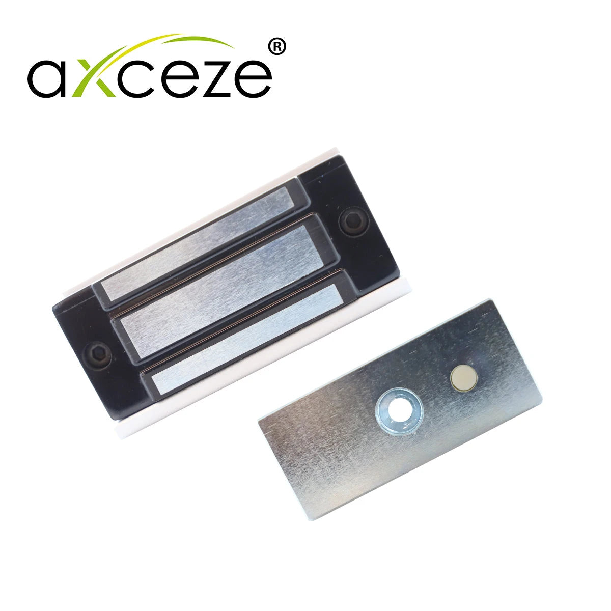CHAPA MAGNETICA AXCEZE AX-M120 EJERCE UNA FUERZA DE SUJECION DE 120 LIBRAS(60KG) FABRICADO EN ALUMINIO DIMENSSIONES 80L X 39.5W X 24.5H-Cerraduras y Contrachapas-AXCEZE-Bsai Seguridad & Controles