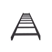 ESCALERA TUBULAR DE 1.5" DE PERALTE Y 12" DE ANCHO Y 3.05 METROS DE LARGO, PINTURA EPÓXICA COLOR NEGRO, IDEAL PARA UTILIZARSE EN CENTROS DE DATOS O CUARTOS DE TELECOMUNICACIONESL, INCLUYE COPLES Y TORNILLERÍA