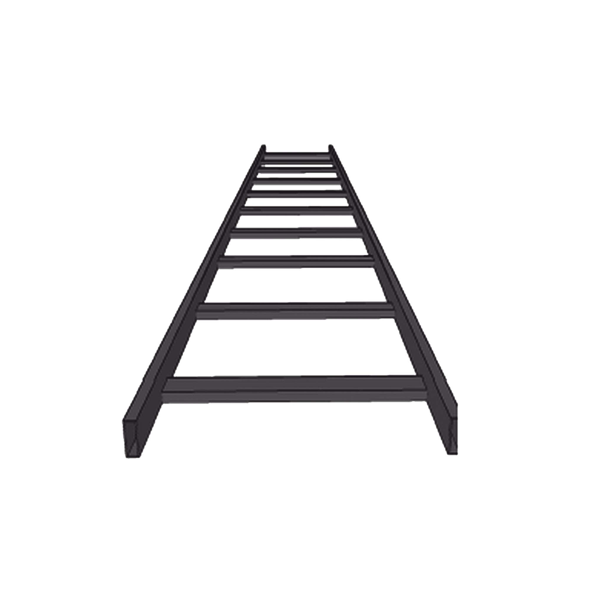 ESCALERA TUBULAR DE 1.5" DE PERALTE Y 12" DE ANCHO Y 3.05 METROS DE LARGO, PINTURA EPÓXICA COLOR NEGRO, IDEAL PARA UTILIZARSE EN CENTROS DE DATOS O CUARTOS DE TELECOMUNICACIONESL, INCLUYE COPLES Y TORNILLERÍA