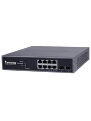 VIVOTEK AWGEV104B130 - SWITCH GIGABIT POE 8 PUERTOS GE / 2 PUERTOS GE SFP / 130W TOTALES / WEB SMART / 30W POR PUERTO / VIVOCAM/ #CIBERSEGURIDAD-Switches POE-VIVOTEK-Bsai Seguridad & Controles