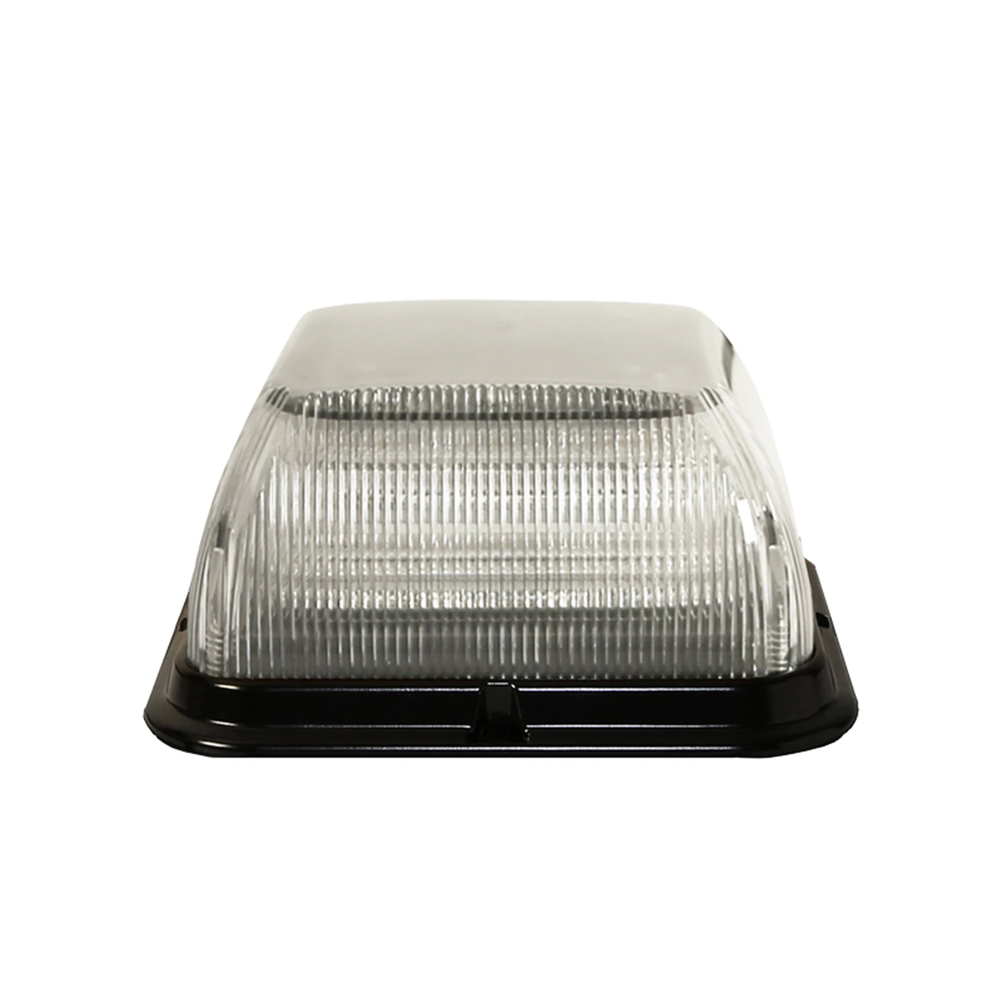BALIZA LED BICOLOR, CUADRADA, BASE DE POLIPROPILENO REFORZADO, PERFIL MEDIO, 12-24 VCD, 24 PATRONES DE DESTELLO, LENTE TRANSPARENTE, ILUMINACIÓN ÁMBAR / CLARA-Estrobos/Giratorias-ECCO-Bsai Seguridad & Controles