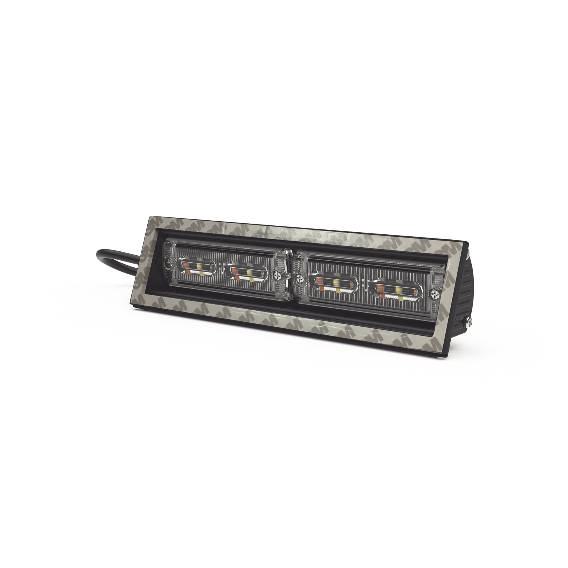 LUZ DIRECCIONAL CUBIERTA DE VENTANA, 12-24 VCD, 2 CABEZALES DUAL COLOR, ROJO/CLARO/AZUL/CLARO-Estrobos/Giratorias-ECCO-Bsai Seguridad & Controles