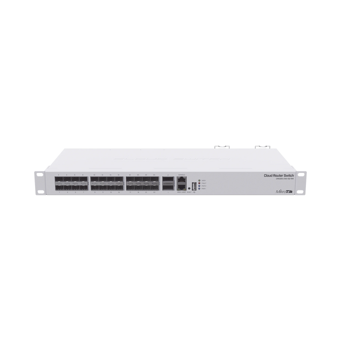 CLOUD ROUTER SWITCH, SISTEMA OPERATIVO DUAL 24 PUERTOS 10G SFP+, 2 PUERTOS 40G QSFP+-Switches-MIKROTIK-CRS326-24S+2Q+RM-Bsai Seguridad & Controles