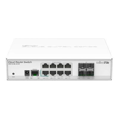 CLOUD SWITCH ROUTER 8 PUERTOS GIGABIT ETHERNET Y 4 PUERTOS SFP, THROUGHPUT 975 KPPS-Switches-MIKROTIK-CRS112-8G-4S-IN-Bsai Seguridad & Controles