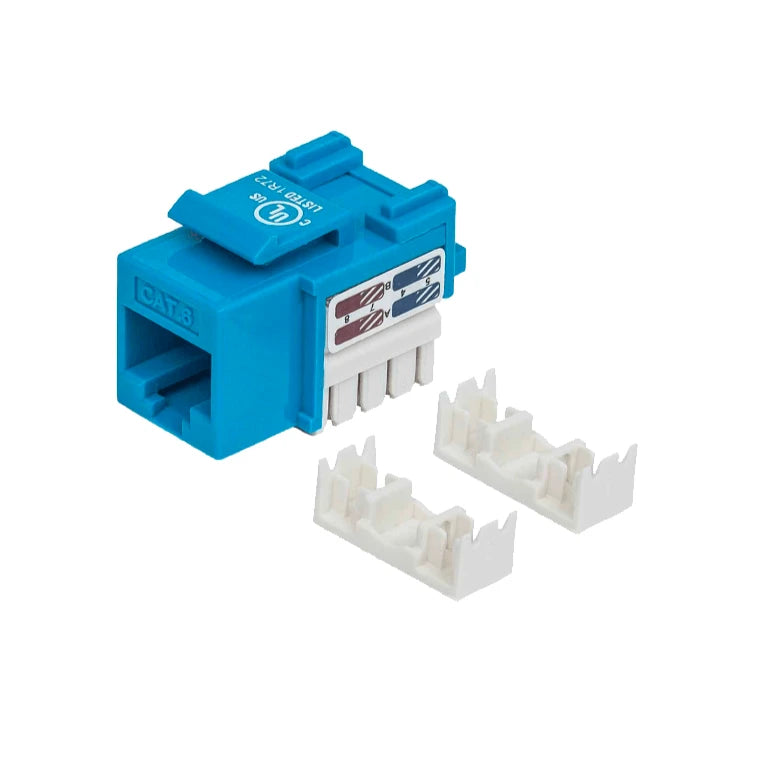 INTELLINET 210737 - JACK RJ45 CAT6 KEYSTONE / DE IMPACTO 110 / COLOR AZUL-Jacks y Plugs-INTELLINET-Bsai Seguridad & Controles