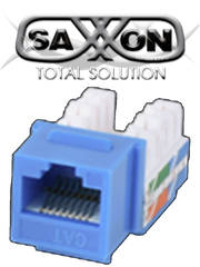 SAXXON M265C5B - MODULO JACK KEYSTONE RJ45 / 8 HILOS / CAT 5E / COMPATIBLE CON CALIBRES AWG 22-26 / COLOR AZUL-Jacks y Plugs-SAXXON-Bsai Seguridad & Controles