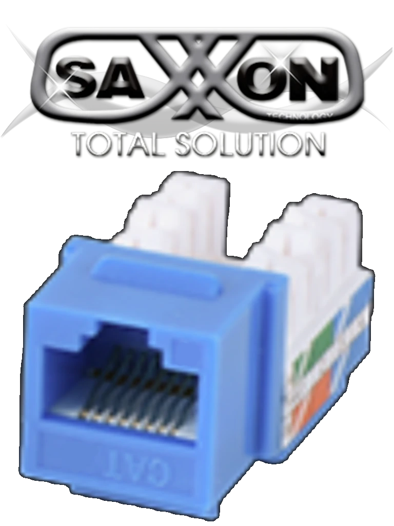 SAXXON M265C5B - MODULO JACK KEYSTONE RJ45 / 8 HILOS / CAT 5E / COMPATIBLE CON CALIBRES AWG 22-26 / COLOR AZUL-Jacks y Plugs-SAXXON-Bsai Seguridad & Controles