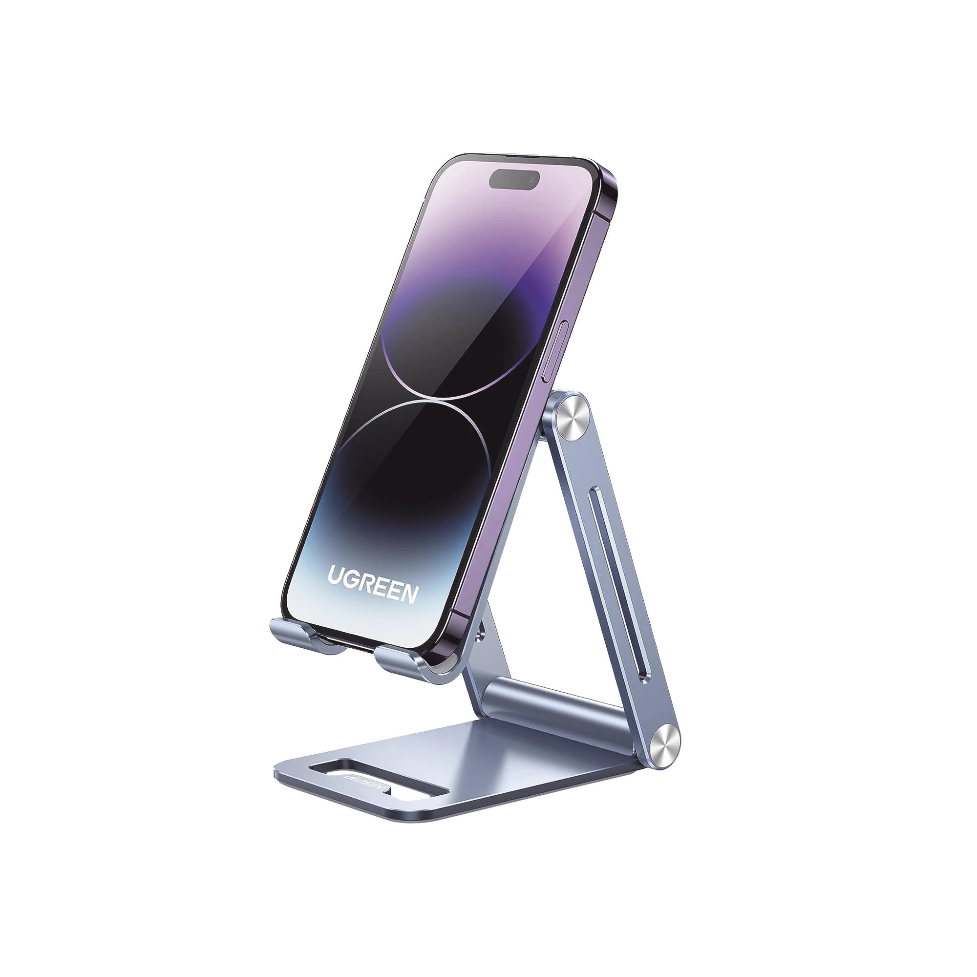 SOPORTE PARA TELÉFONO CELULAR DE ALUMINIO / ANGULO AJUSTABLE / AMPLIA COMPATIBILIDAD CON DISPOSITIVOS DE 4.7'' A 7.9'' / ANTIDESLIZANTE / ANTIARAÑAZOS / PLEGABLE / COLOR AZUL-Accesorios Generales-UGREEN-Bsai Seguridad & Controles